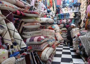 Cushions and rugs in the Souks